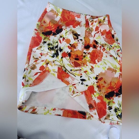 Kasper Red and Orange Knee-Length Pencil Skirt - Picture 8 of 9